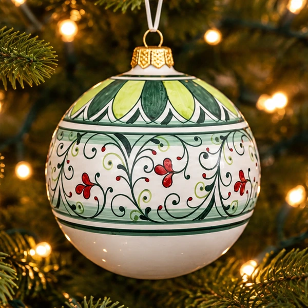 grottega-pallina-natale-2026-maiolica-laterza-ceramica-puglia-bordeaux-verde